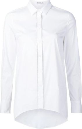 Brunello Cucinelli Shirts - Dames - Overhemden - Wit - M - Overhemden