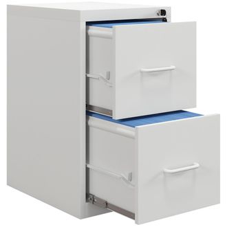 HOMCOM 2 Drawer Filing Cabinet With Adjustable Hanging Bar For A4 And Letter Size White - HOMCOM | TJ Hughes