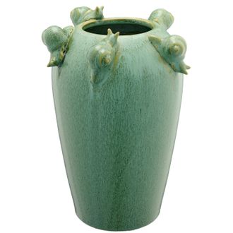 Schubiger M&ouml;bel Vase Porzellan mit Schnecken, Jade