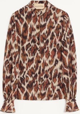 Valentino Valentino Silk Shirt with Animalier Print Wo