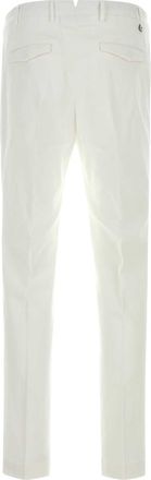 Pantaloni Torino Mens White Stretch Cotton Pant Bianco Exterior: Elastane Pantaloni Trousers