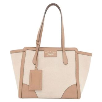 Gucci Pre-owned Tote Bags, female, Beige, Size: ONE SIZE Pre-owned Canvas Tote Bag
