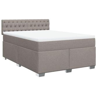 vidaXL Vidaxl - Cama Box Spring Con Colch&oacute;n Tela Gris Taupe 140x190 Cm