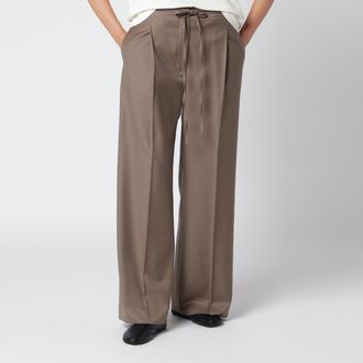 R&oacute;he Brown virgin wool wide-leg trousers