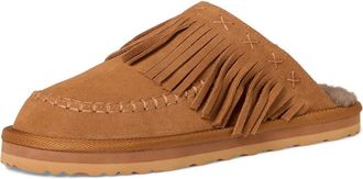 Free People Womens Fallon Fringe Mule, Toffee Suede