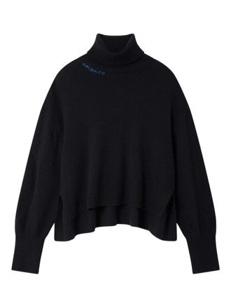 Axel Arigato embroidered turtleneck sweater - women - Polyamide/Wool - M - Blue