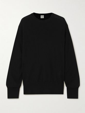 Toteme Pullover In Misto Seta E Cashmere - Nero