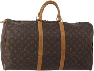 Louis Vuitton Pre-owned Keepall 55 - Dames - Vintage Weekendtas - Bruin - ONE Size - Katoen - Vintage