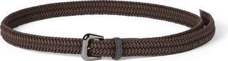 Brunello Cucinelli Braided belt with monili in Rust Brown at Nordstrom, Size X-Small