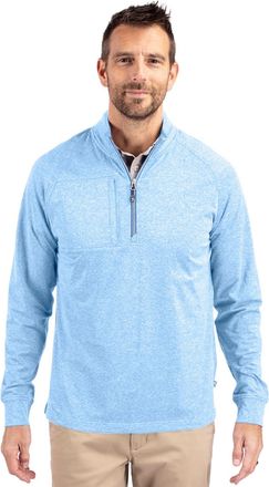 Cutter & Buck Adapt Eco Knit Heather Mens Quarter Zip Pullover