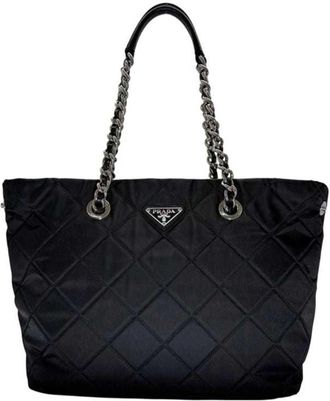 Prada Black Nero Nylon Tote Bag (Pre-Owned)