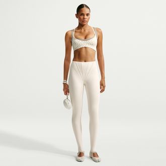 Nike Womens SKIMS Matte High-Waisted Corset 26 Leggings in White | IU2207-108
