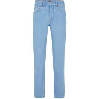 HUGO BOSS Mens Five Pocket Straight Leg Jeans in Pastel Blue - Size 34W/34L