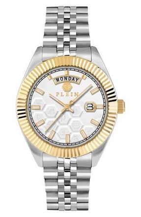 Philipp Plein Date Superlative Two-Tone Bracelet Watch, 42mm in Two Tone at Nordstrom Rack