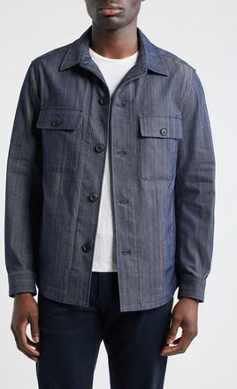 BOSS Carper Shirt Jacket in Dark Blue at Nordstrom, Size 44 - Regular