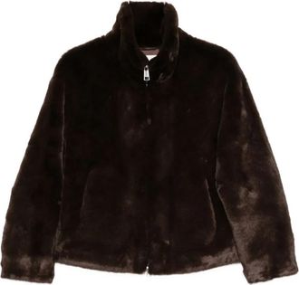 Apparis Hoge kraag faux fur jas - Dames - Jassen - Bruin - XS - Polyester - Jassen