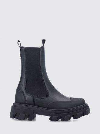 Ganni Recycled Leather Chelsea Boots with Lug Sole and Rubber Toe