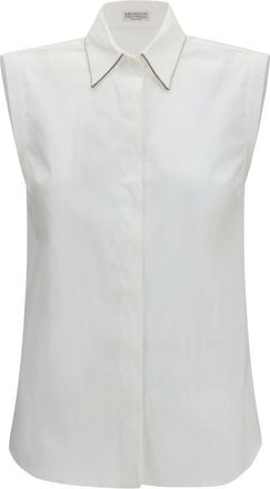 Brunello Cucinelli White Cotton Womens Shirt