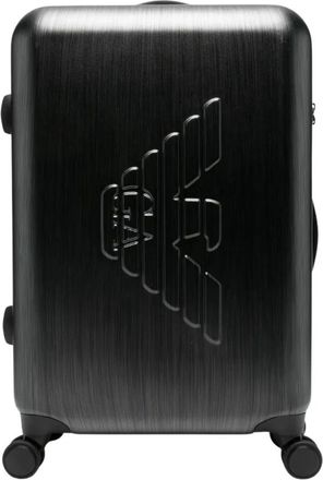 Emporio Armani Cabin trolley met geborduurd adelaarslogo - Heren - Handbagage koffer - Grijs - ONE Size - Koffers