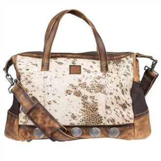 StS Ranchwear Womens Serengeti Amelia Leather Multi-Bag In Cream Cowhide/leopard Print/brown