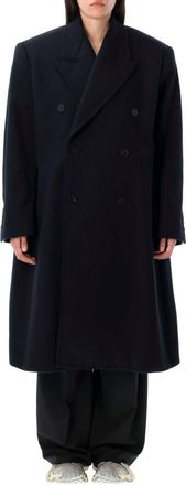 Balenciaga Blue Oversized Double Breasted Coat