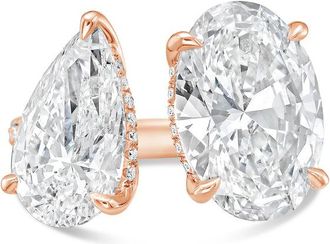 Diana M. Jewels 18KT ROSE GOLD 2 STONE LAB GROWN DIAMOND FASHION RING WEIGHING 15.00 CTS TW