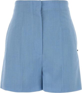 Sportmax Adorato Pocket Shorts - Dames - Korte Broeken - Blauw - 4XL - Wol - Korte Broeken