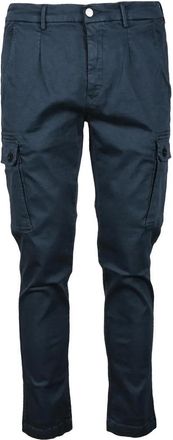 Replay Blue Cotton-Blend Stretch Cargo Pants