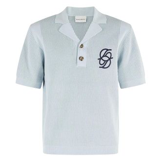 Dr&ocirc;le de Monsieur Tops, Heren, Blauw, XL, Katoen, Monogram Gebreide Polo