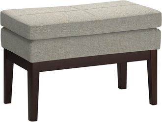 Simpli Home Carlson 27In Mid Century Small Ottoman Bench