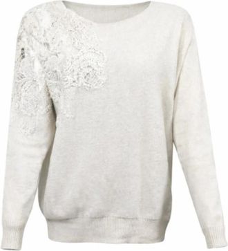 D.exterior Sweatshirt met ronde hals - Dames - Sweatshirts - Wit - S - Hoodies & sweatvesten