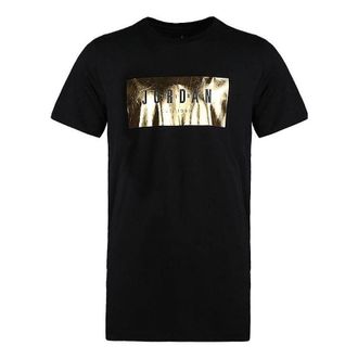 Air Jordan Alt-Hem Foil Pure T-shirt Black Gold AA1918-010