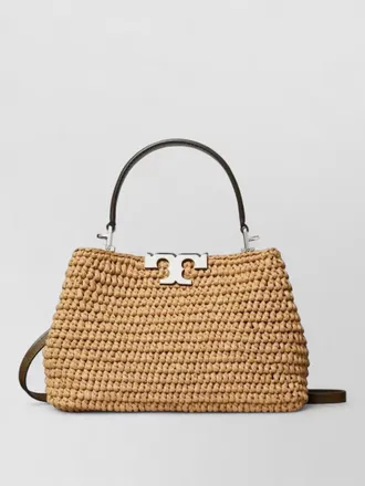 Tory Burch mini straw crochet satchel shoulder bag