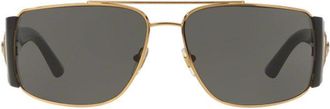 Versace VE2163 Metal Gold Frame Sunglasses - Gold