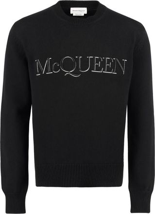Alexander McQueen Truien & Vesten, Heren, Zwart, M, Katoen, Trui met ronde hals