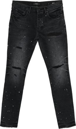 Purple Distressed Splatter Denim