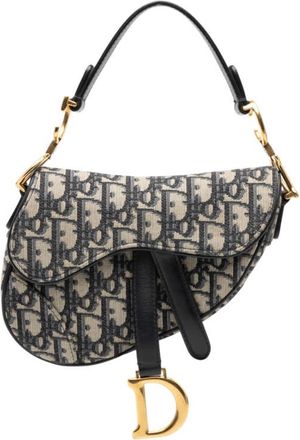 Dior Pre-owned Dior Mini Oblique Canvas Saddle Bag Ladies 28-MA-1108