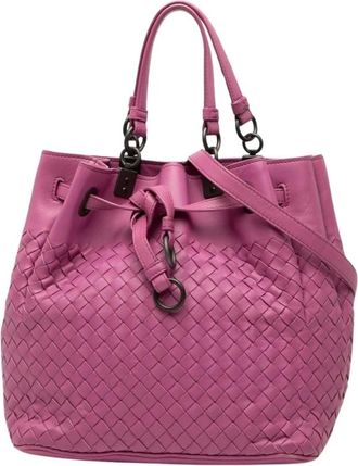 Bottega Veneta Pre-owned Leren Tote Bag - Dames - Vintage Tas - Roze - ONE Size - Leer - Vintage
