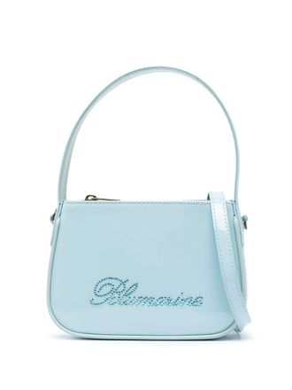 Blumarine logo-detail leather mini bag - Blue