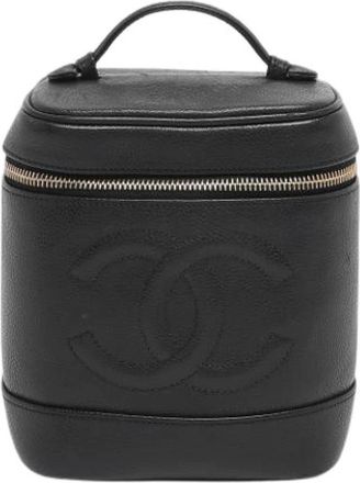 Chanel Pre-owned Handbags, female, Black, Size: ONE SIZE Pre-owned Leather Handbag