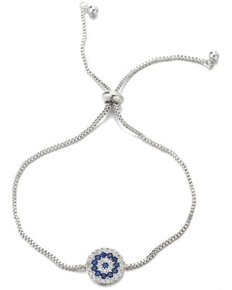 Eyecandy LA Eye Candy La 24K Plated Cz Evil Eye Adjustable Bracelet