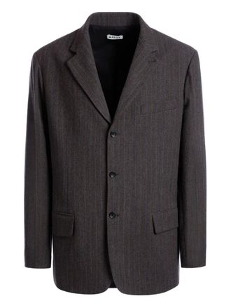 Bally pinstripe notch-lapel blazer - men - Virgin Wool/Cotton - 50 - Grey