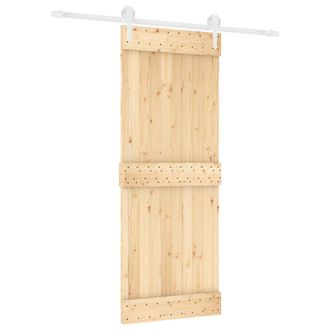 vidaXL Puerta Corredera Natural Y Blanco 80 X 210 Cm Vidaxl
