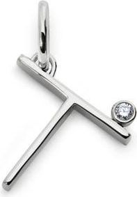 Monica Vinader Lab Grown Diamond Initial Pendant in Sterling Silver T at Nordstrom