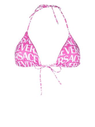 Versace Top bikini con stampa - Rosa