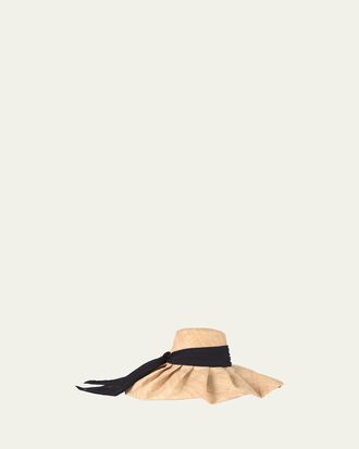 Eugenia Kim Bella Raffia Sun Hat with Chiffon Scarf