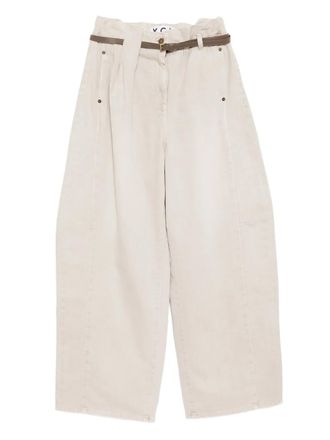 YCH belted jeans - women - Cotton - 38 - Neutrals