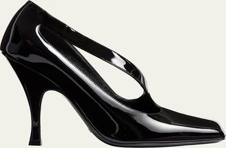 Khaite Eva Patent Asymmetrical Pumps