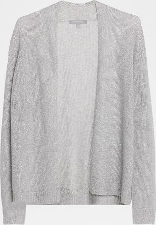 Neiman Marcus Cashmere Sequin Metallic Knit Cardigan