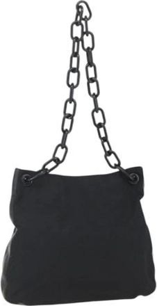 Prada Pre-owned Shoulder Bags, female, Black, Size: ONE SIZE Pre-owned Nylon Shoulder Bag